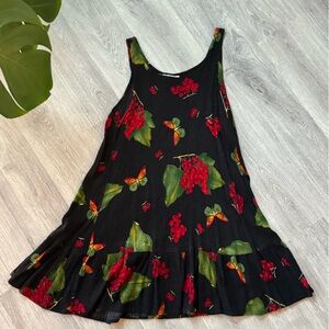 Floral Black Sleeveless Dress